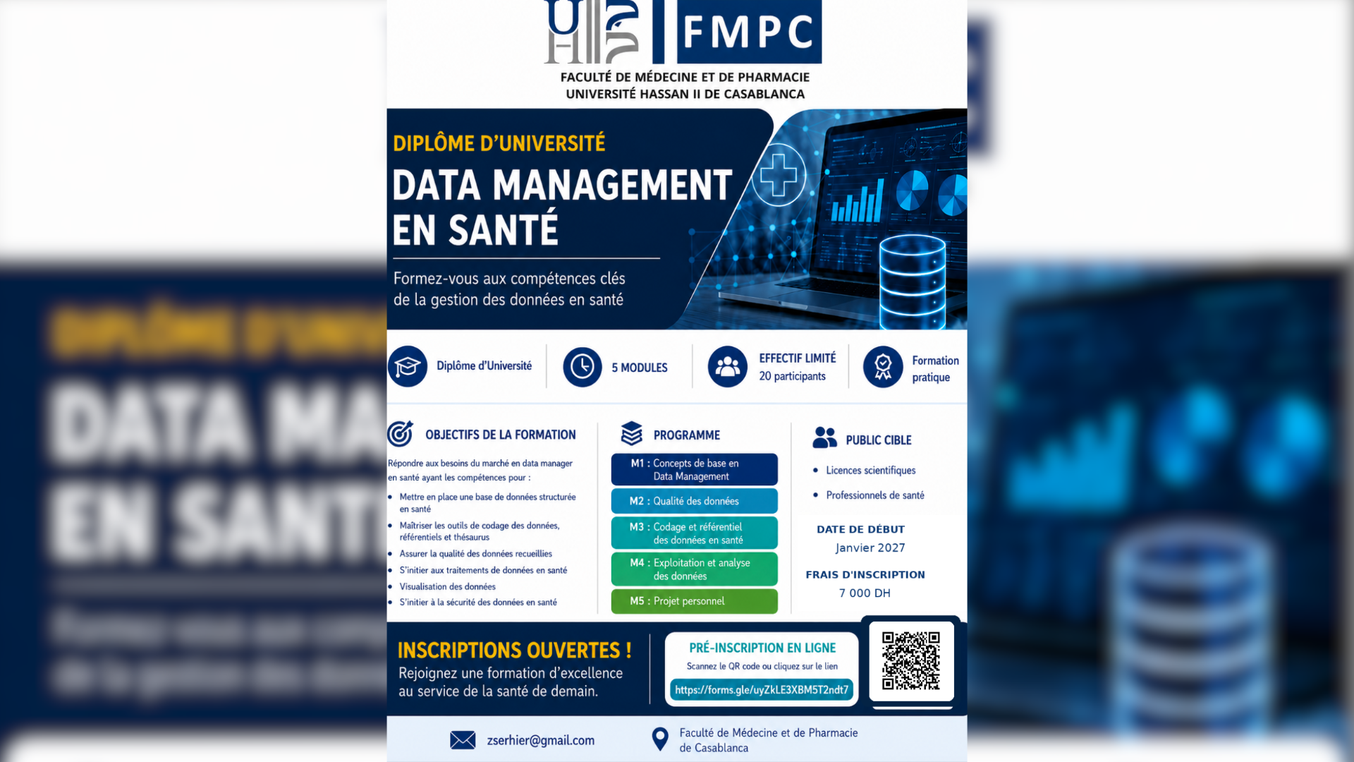 Diplôme Universitaire Data Management en Santé